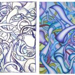 P002 Biomorphic Vein Flow sketch and painting