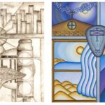 P004 Future Facets sketch and painting