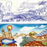 P023 Where Dragons Fly sketch and painting