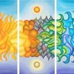 P026 Fire, Earth, Air, Water painting