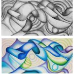 P032 Summer Waves sketch and painting
