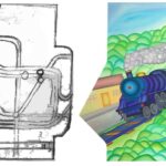 P036 Abstract Train Of Thought sketch and painting