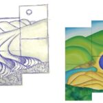 P037 Memory Jigsaw 1 - Burwood Beach sketch and painting