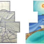 P039 Memory Jigsaw 3 - Bogey Hole sketch and painting