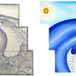 P044 Memory Jigsaw 8 - Bar Beach sketch and painting