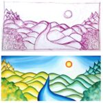 P045 Hills Of Chaos, River Of Time sketch and painting