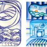 P046 Right Side Meets Left Side sketch and painting