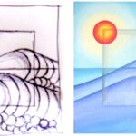 P051 Wave And Particle sketch and painting