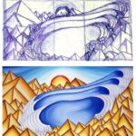 P052 Visions On The Harbour sketch and painting