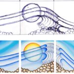 P062 Wave At The Sun sketch and painting