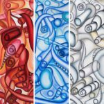 P070 Red, Blue, Black painting