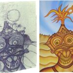 P079 Mythical Beasts III - Vulcan sketch and painting